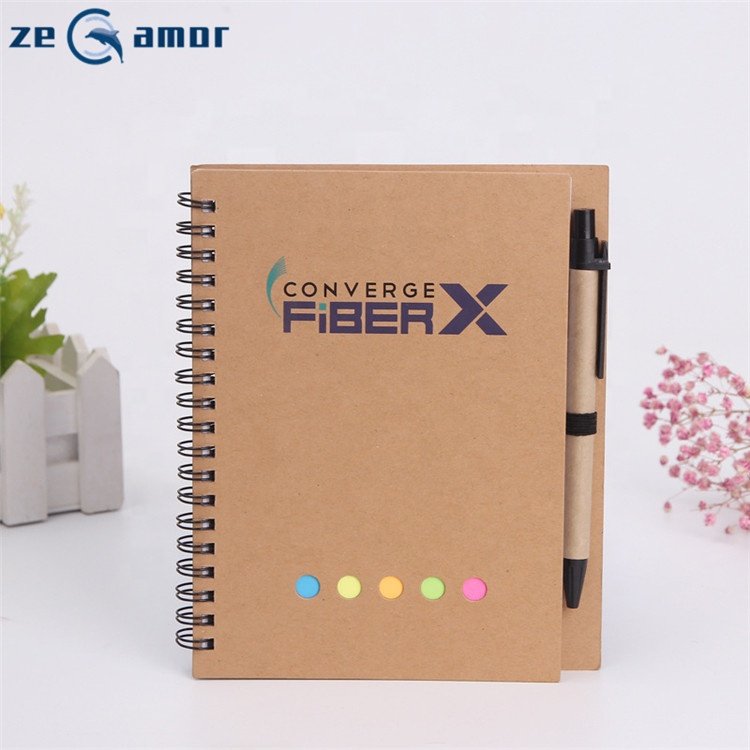 Zeamor Factory Logo Customized A5 Memo Pad Small A6 Spiral Notebook With Pen To Do List Sticky Notes Notepad