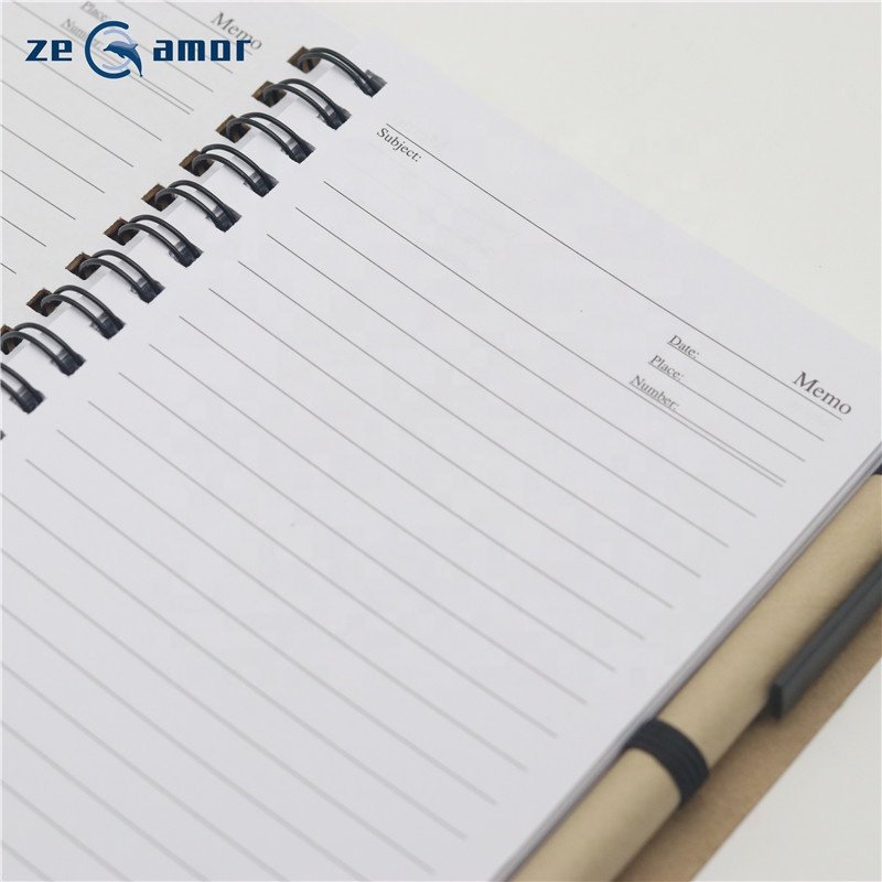 Zeamor Factory Logo Customized A5 Memo Pad Small A6 Spiral Notebook With Pen To Do List Sticky Notes Notepad