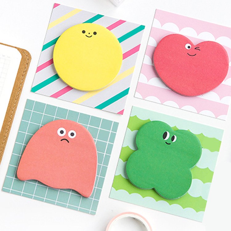 Custom Funny Customized Creative Cute Writing Wholesale Cartoons Design Shape Memo Pad Sticky Notes