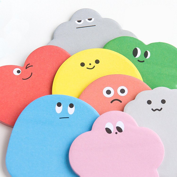 Custom Funny Customized Creative Cute Writing Wholesale Cartoons Design Shape Memo Pad Sticky Notes