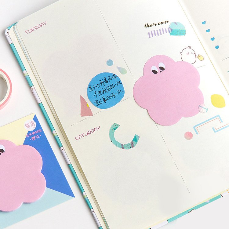 Custom Funny Customized Creative Cute Writing Wholesale Cartoons Design Shape Memo Pad Sticky Notes