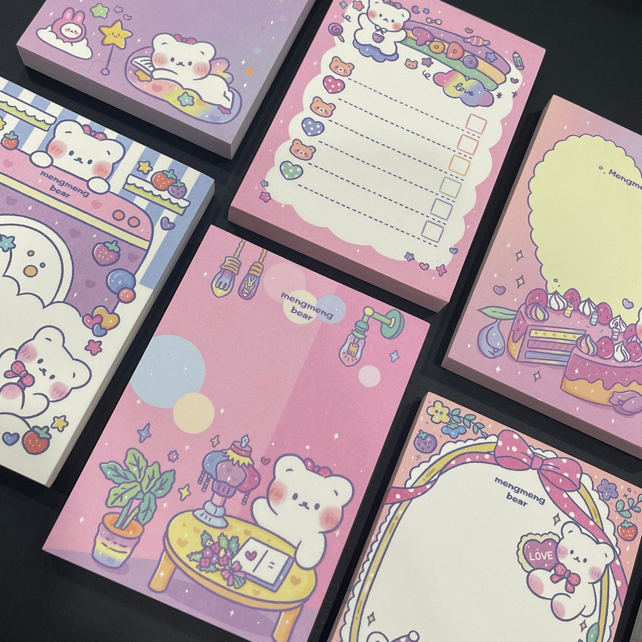 Stationary School Supplies Notepad Set Sticky Note Tabs Cute Custom Gradient Notes Notepads Memo Pads