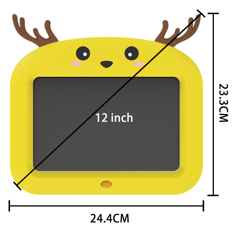 11'' Deer LCD Kids pad Children's Cartoon Animals LCD drawing board Erasable Electronic writing tablet