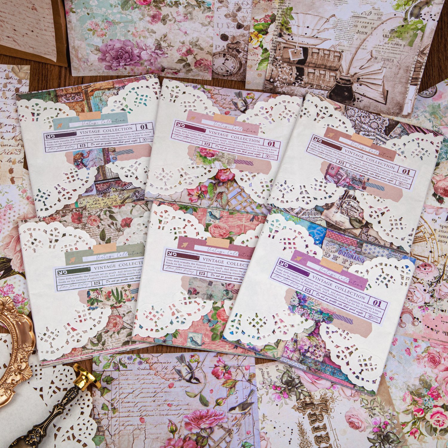 Diary Notebook Supplies Scrapbook Paper Art Craft Hand Account Decorative DIY Writable Flower Series Materials Memo Pad Papers