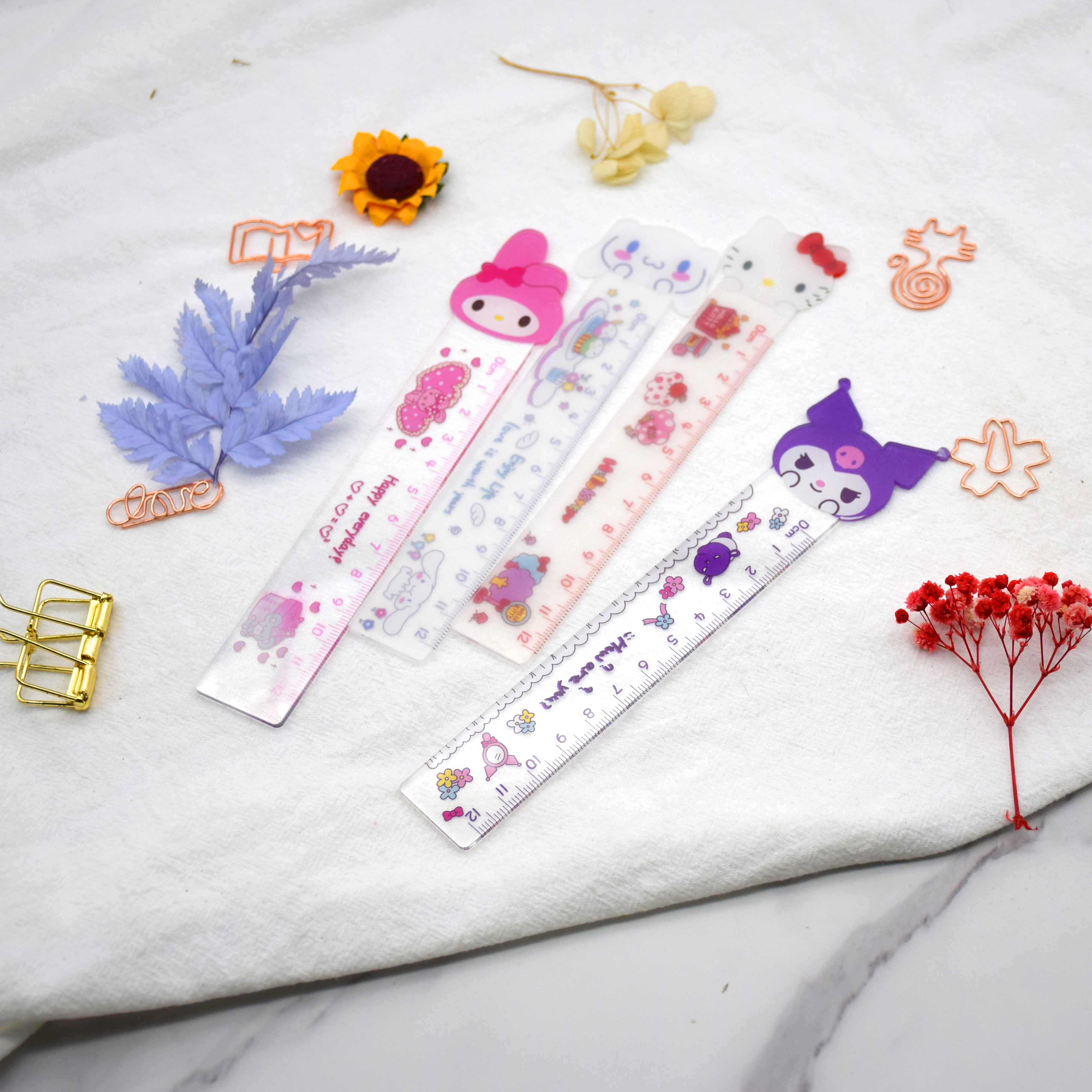 Office And School Use Flexible Plastic Transparent Metric And Dual Scale Design Ruler
