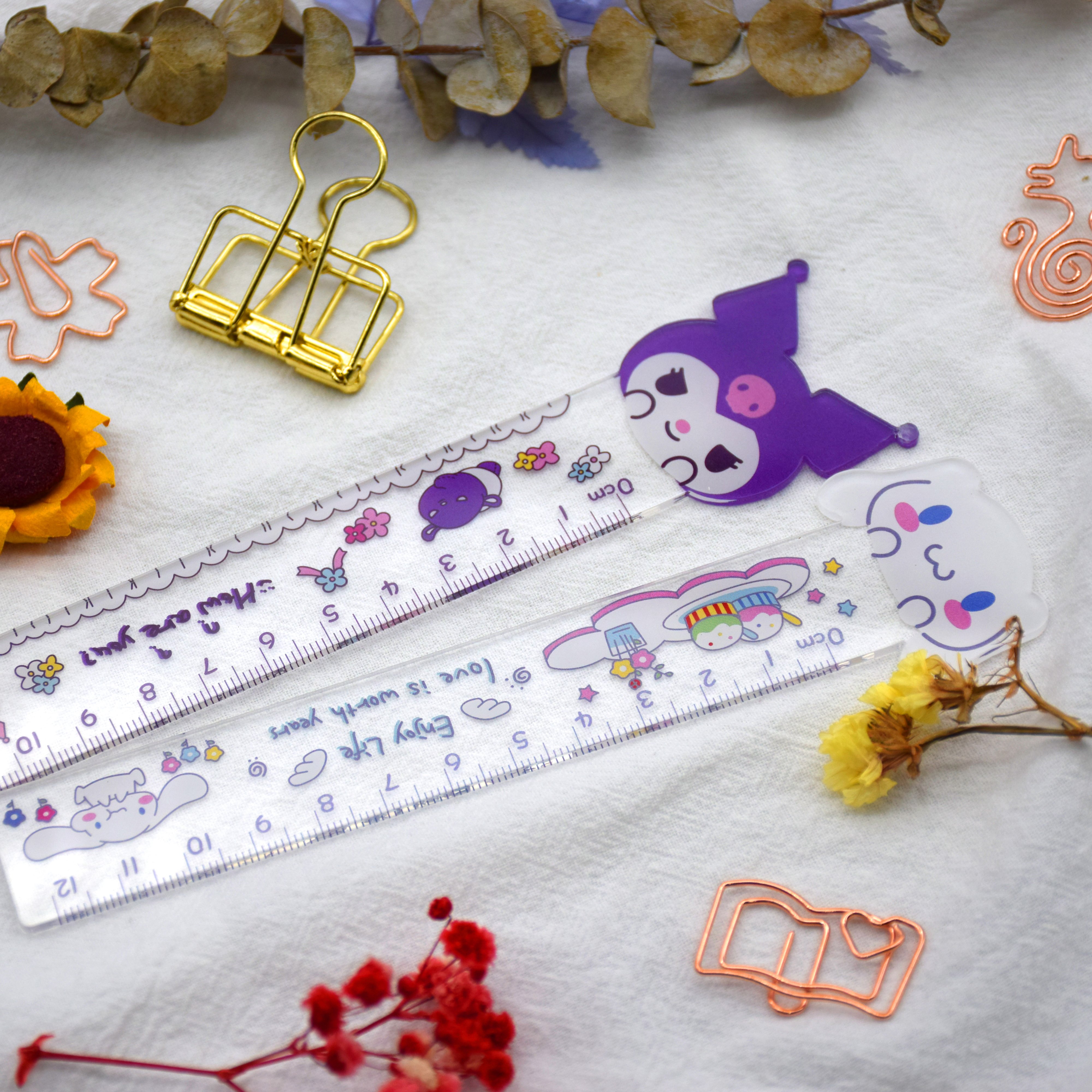 Office And School Use Flexible Plastic Transparent Metric And Dual Scale Design Ruler
