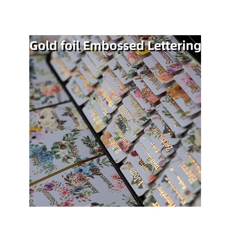 factory Custom Bible Index Tab Old and New Testament flower shape hot stamping Bible Tabs Laminated self-Adhesive Bible Tabs set