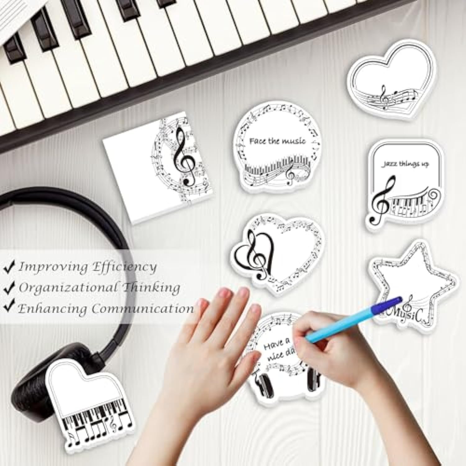 Music Themed Sticky Notes decorate Self-Adhesive Memo Pads school supplies Children's gift Musical Notes Design customizable