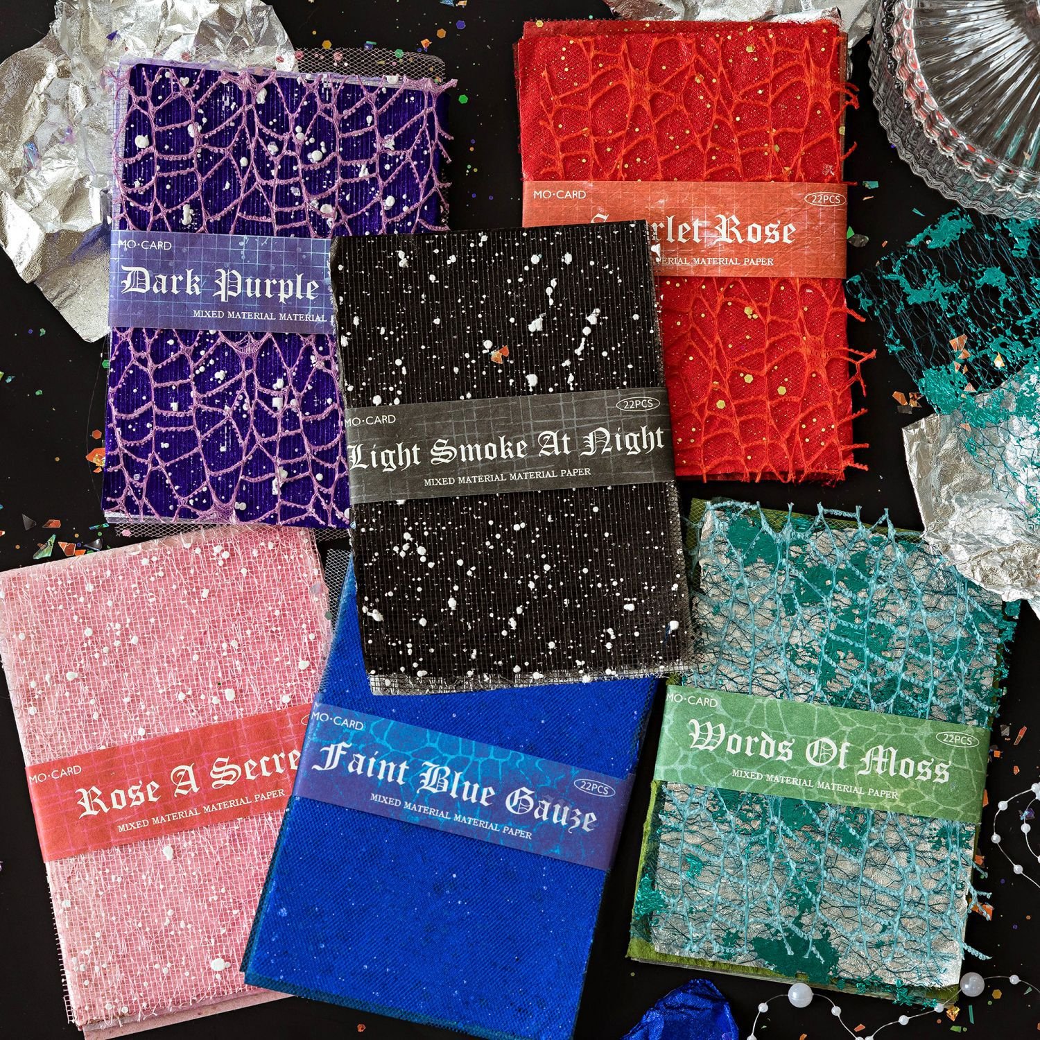 22pcs/pack Material paper Paper flow between paper series Mixed material handbook DIY material decoration bottoming