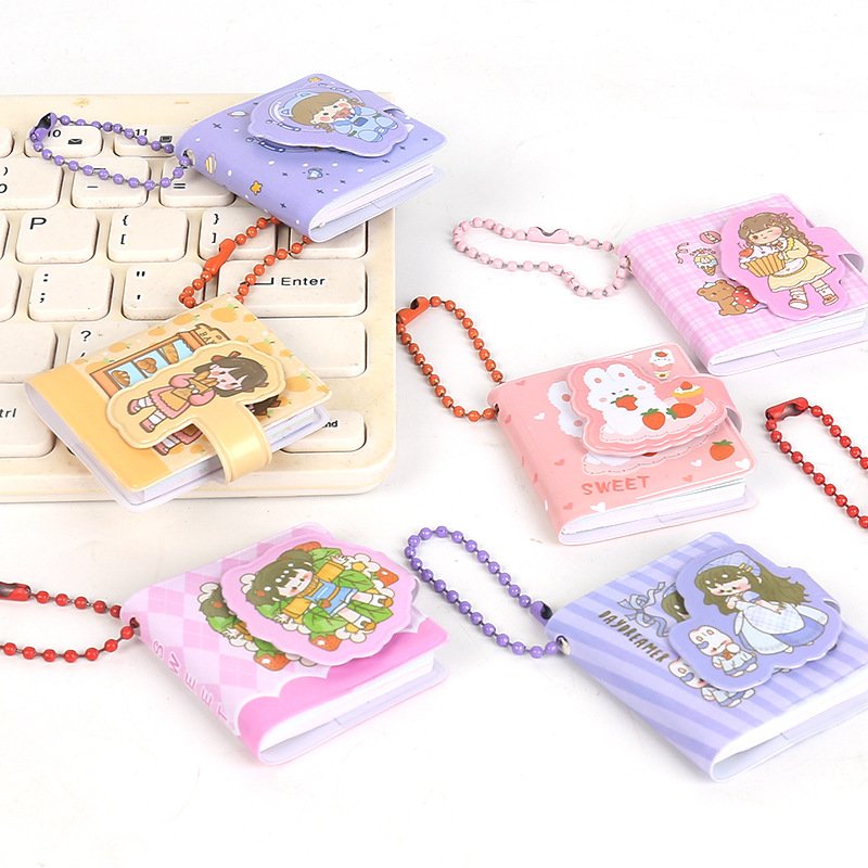 Cute Girl Mini Book Portable Pocket Keychain Sharing Book Word Color Page Primary School Student Gift
