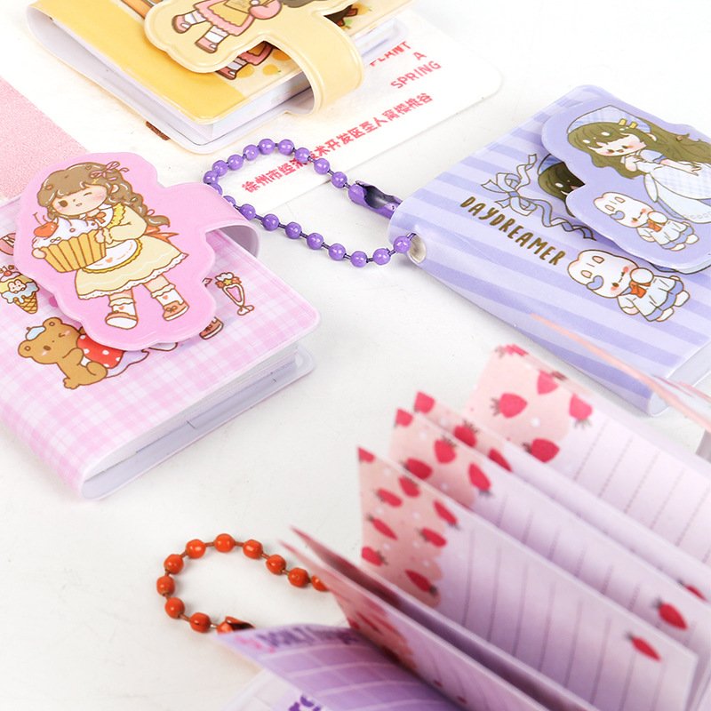 Cute Girl Mini Book Portable Pocket Keychain Sharing Book Word Color Page Primary School Student Gift