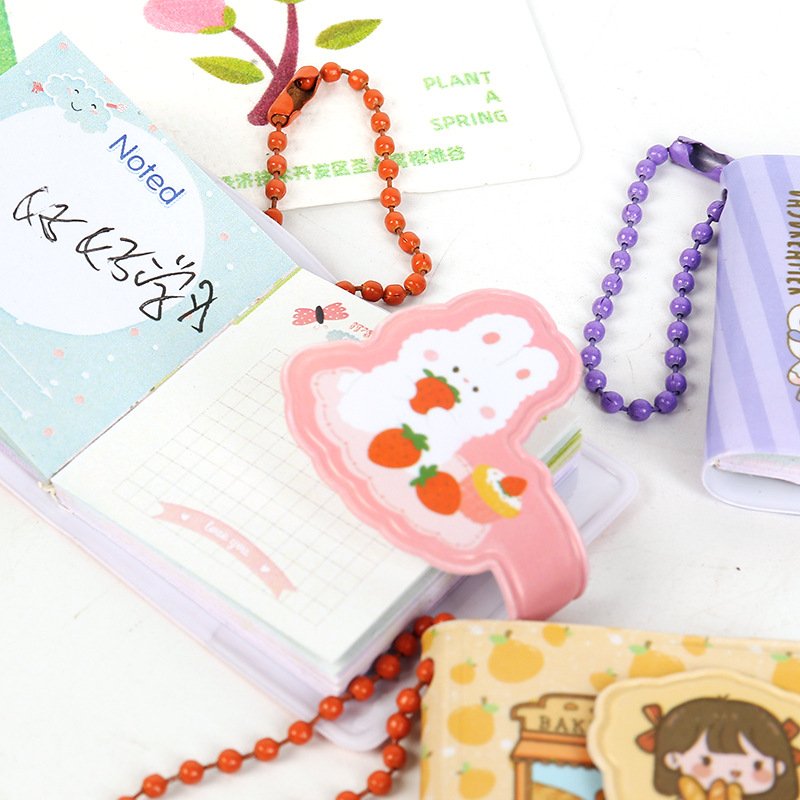 Cute Girl Mini Book Portable Pocket Keychain Sharing Book Word Color Page Primary School Student Gift