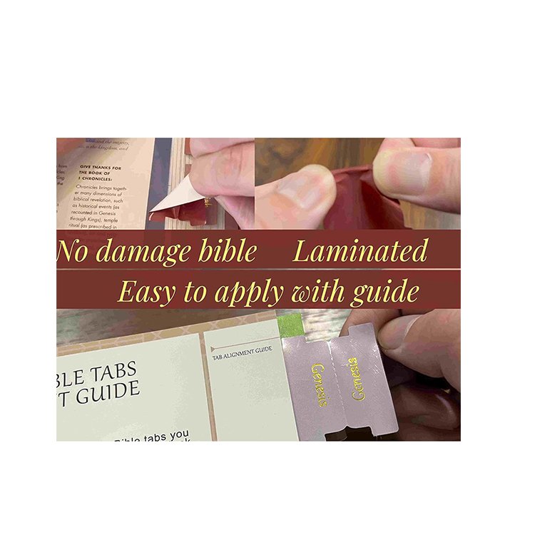 manufacturer custom hot stamping letter index sticker bible tabs waterproof Durable Laminated bible tabs for bible reading study