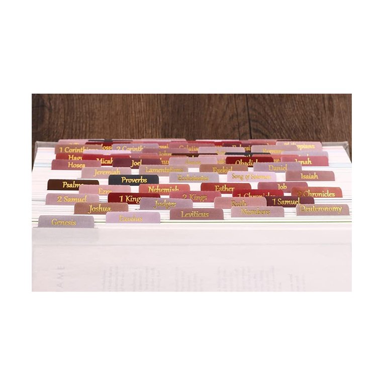 manufacturer custom hot stamping letter index sticker bible tabs waterproof Durable Laminated bible tabs for bible reading study