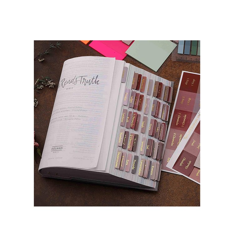 manufacturer custom hot stamping letter index sticker bible tabs waterproof Durable Laminated bible tabs for bible reading study