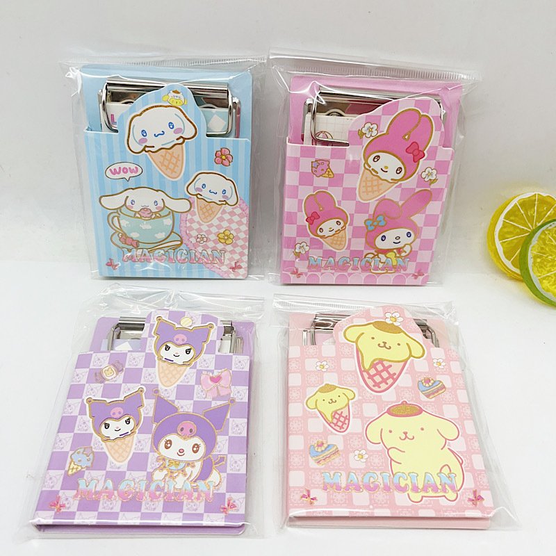 DHF861 New arrival cartoon mini note board clip anime small portable paper clip with memo pads wholesale