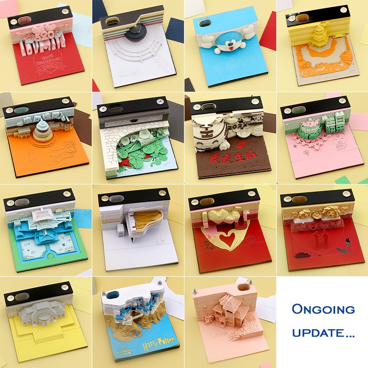 3D Art Memo Pad Roses And Lovers Waterproof Interesting Office Toy Decoration Block Sticky Made In China Superior Quality