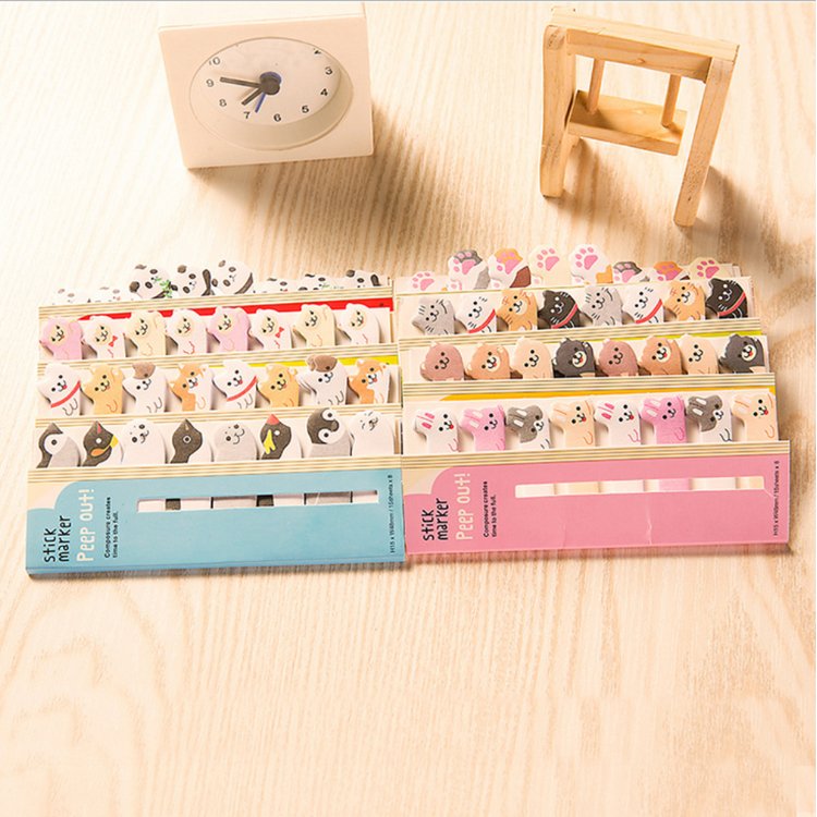 Custom kawaii cartoon animals cat panda sticker school supplies memo mini sticky notes pad
