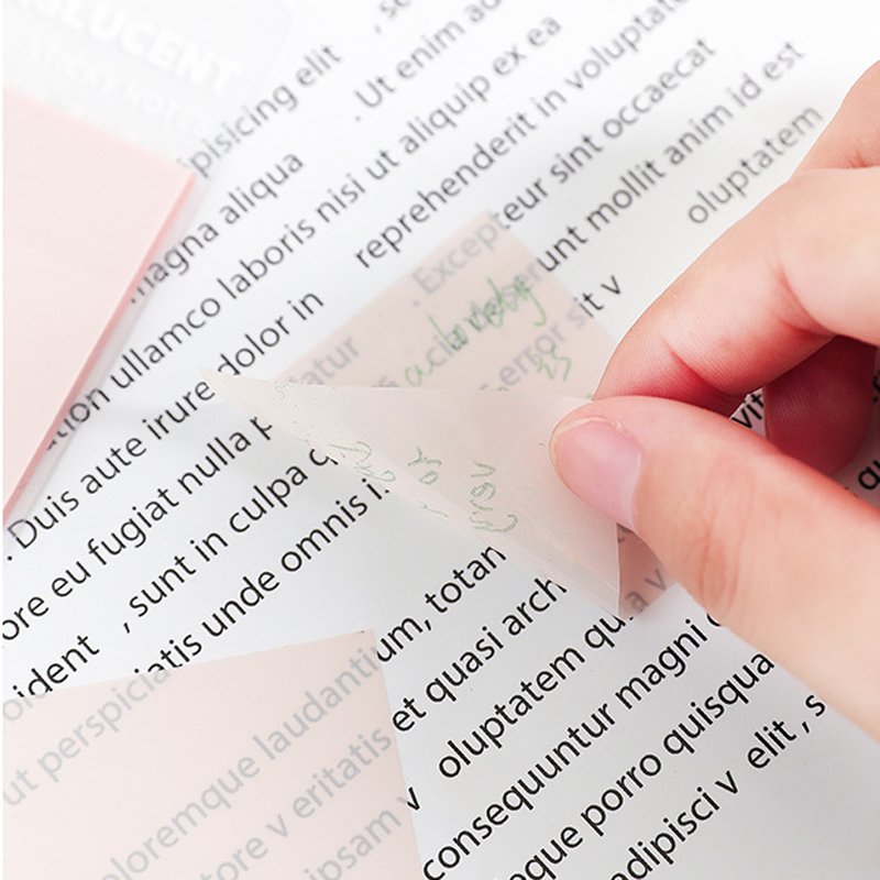 Joytop Custom Printed 50 Sheets Self-Adhesive Colored PET Transparent Sticky Notes Pad