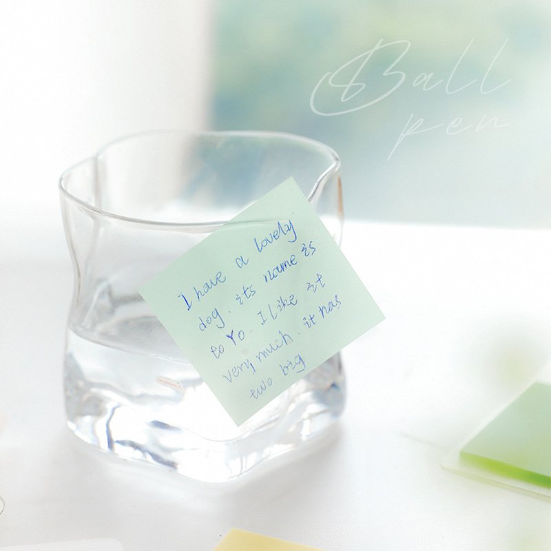 Joytop Custom Printed 50 Sheets Self-Adhesive Colored PET Transparent Sticky Notes Pad