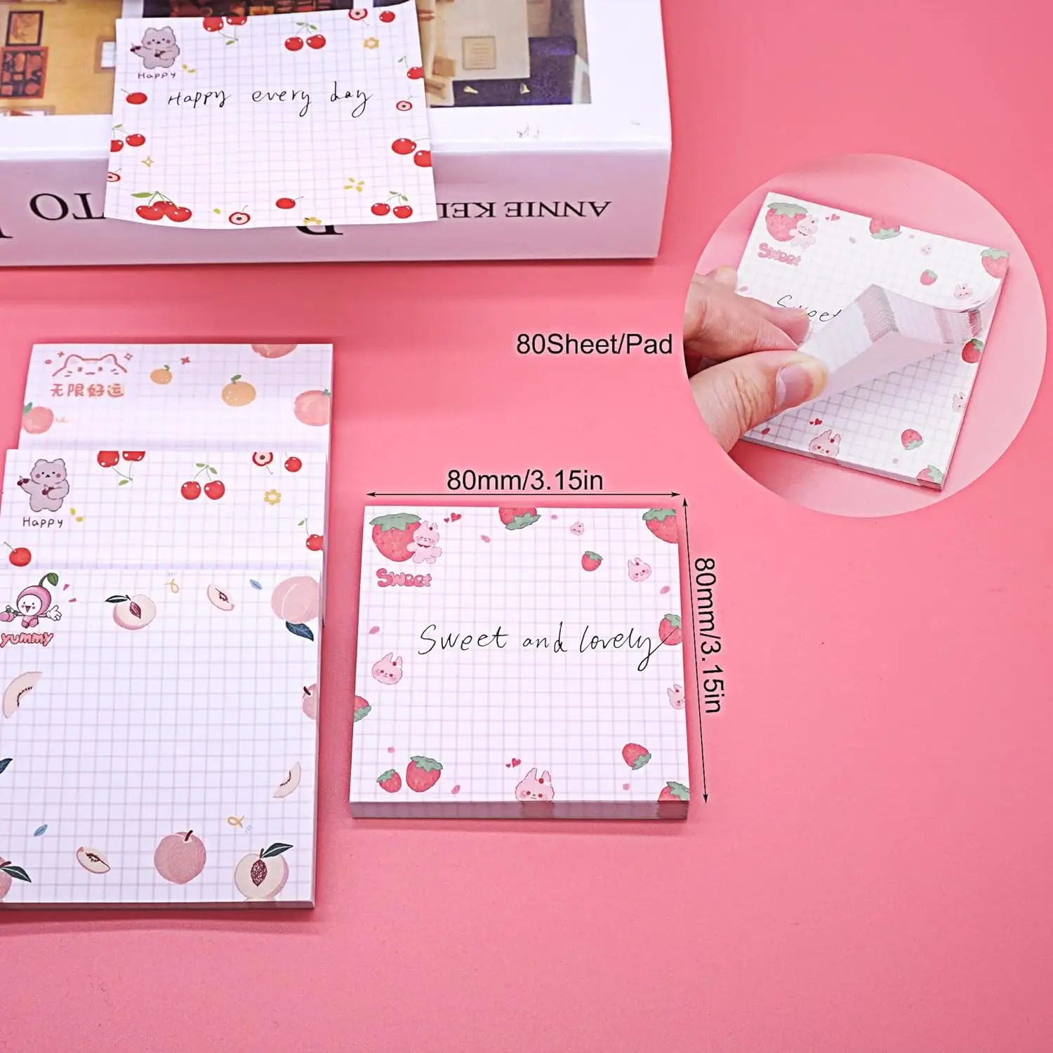 Stationery School Supplies Wholesale Cute Memo Pads Custom Kawaii Sticky Notes