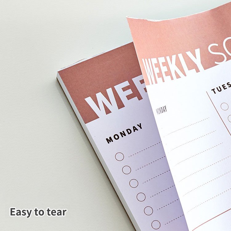 LABON Tear Off Weekly Planner Monthly Planner To-Do List Daily Notes Memo Pad Sticky Notes