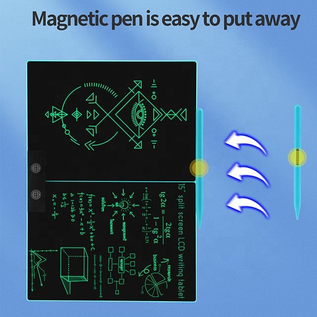 15 inch lcd writing tablet digital drawing tablet children writing pad big size doodle board dual screens handwriting tablet