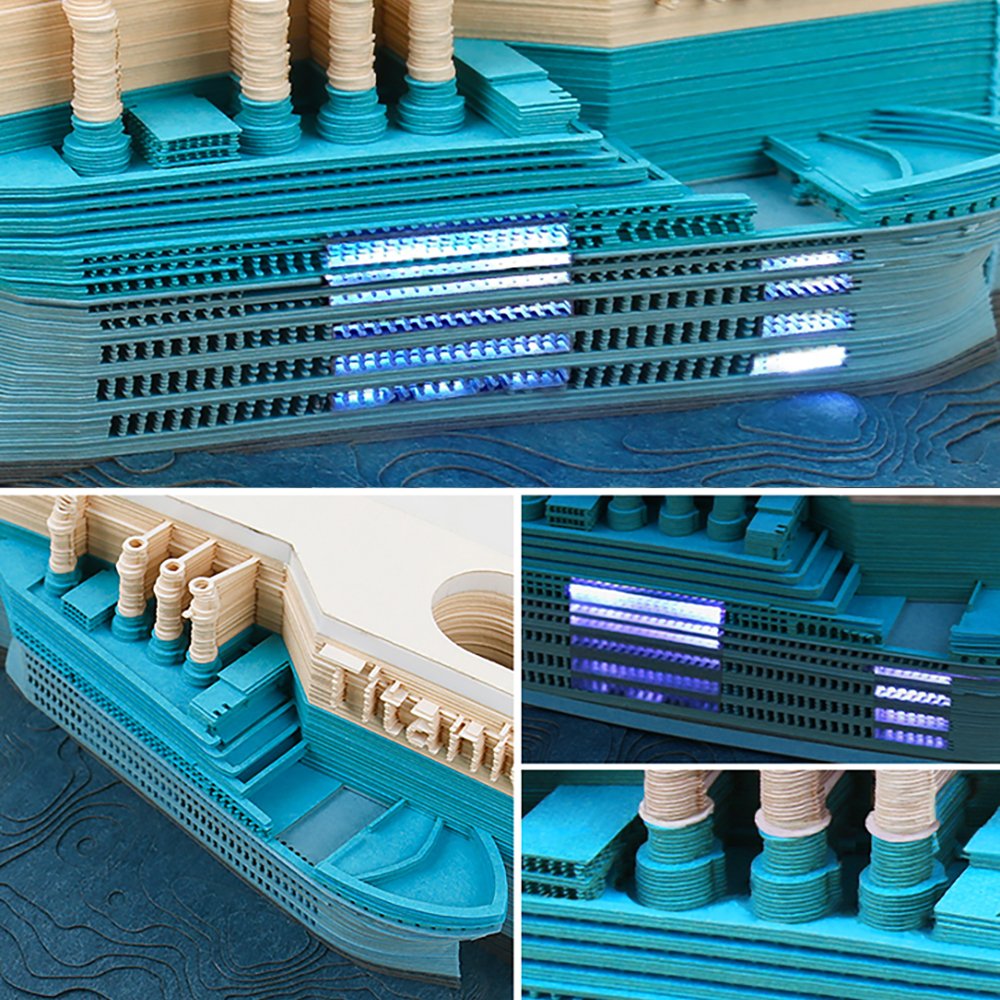 Titanic Ship Model 3D Memo Pad Note Book Custom With Desk Calendar 2025 2023 For School Office Home