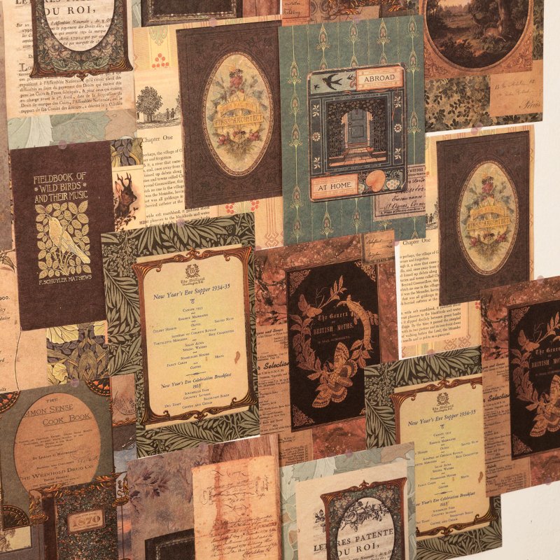 20 Sheets per pack Retro Material Paper Time Small Box Series Retro Journal Decorative Source Material Light Paper