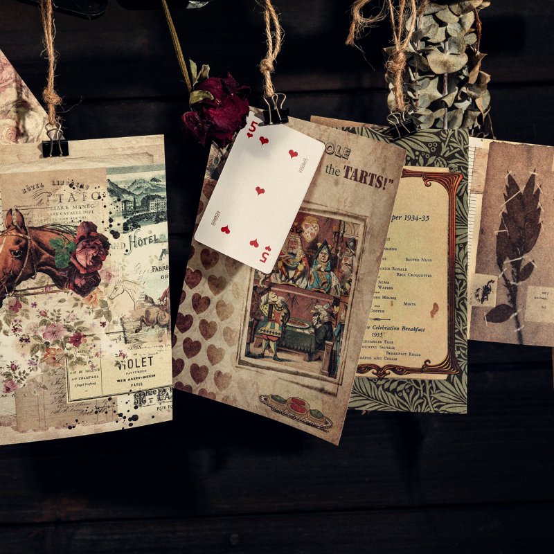 20 Sheets per pack Retro Material Paper Time Small Box Series Retro Journal Decorative Source Material Light Paper