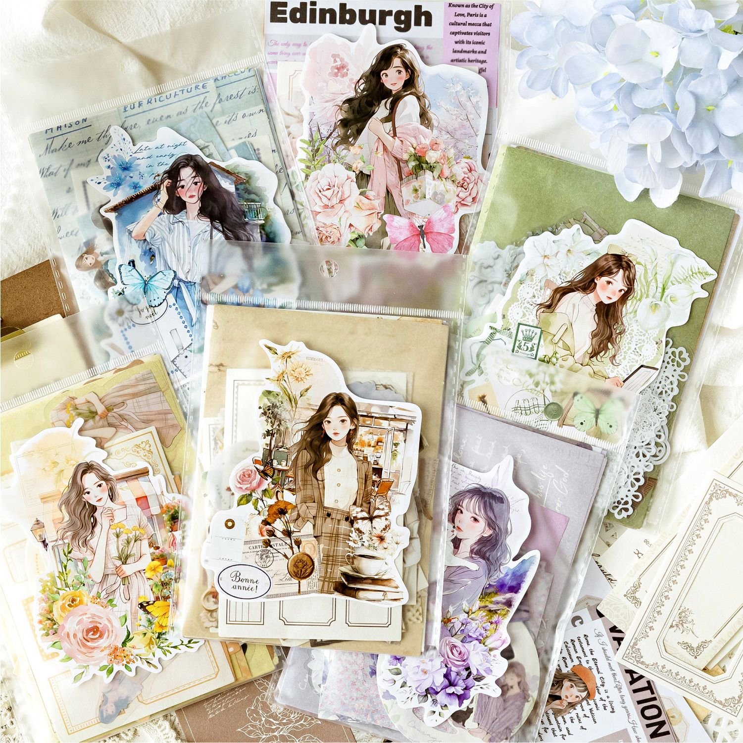 50pcs/pack Material Pack Temperature of Life Series Light Retro Collage Handbook Material