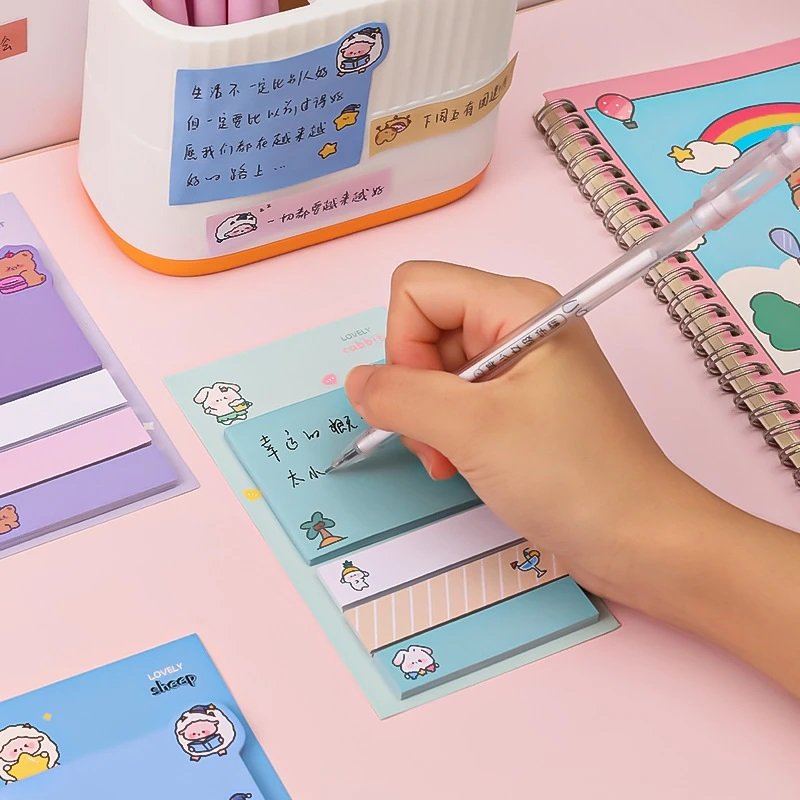 Kawaii Custom Sticky Notepad Memo Pads Cute School Supplies Adhesive Stickers Back School Stationery Paper Note Pad