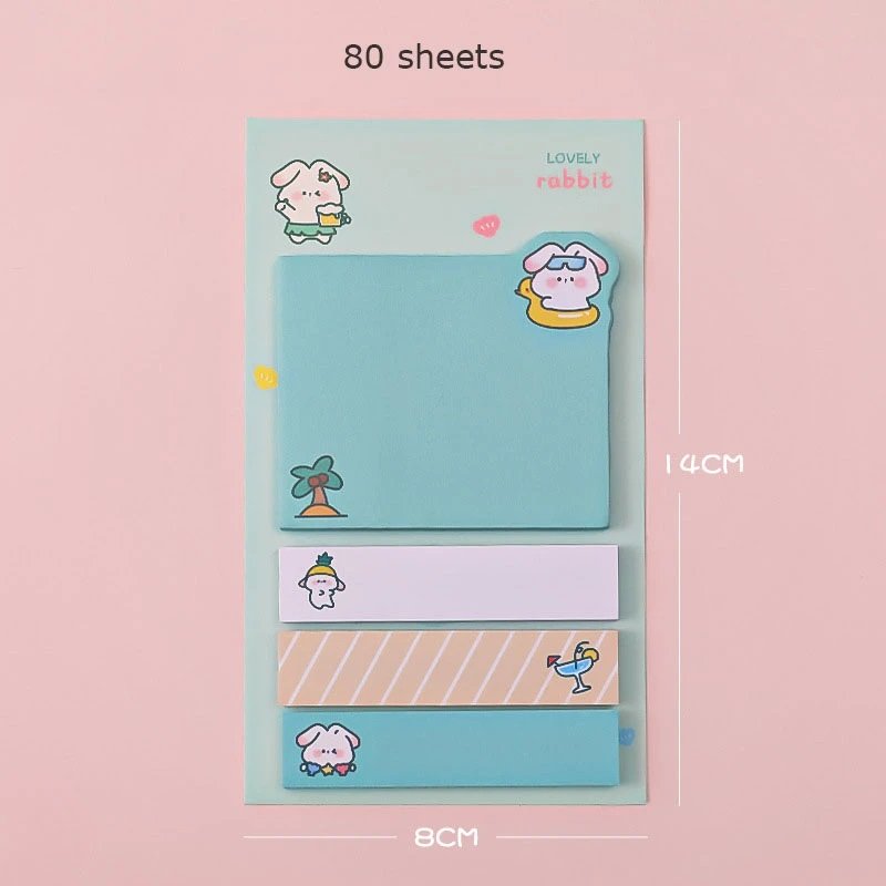Kawaii Custom Sticky Notepad Memo Pads Cute School Supplies Adhesive Stickers Back School Stationery Paper Note Pad