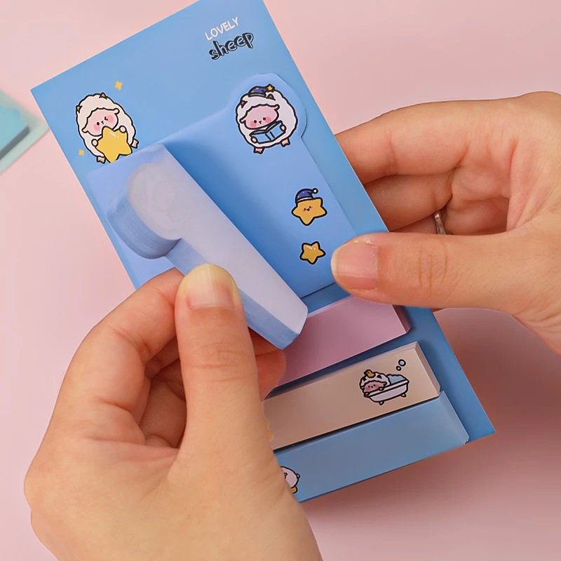 Kawaii Custom Sticky Notepad Memo Pads Cute School Supplies Adhesive Stickers Back School Stationery Paper Note Pad
