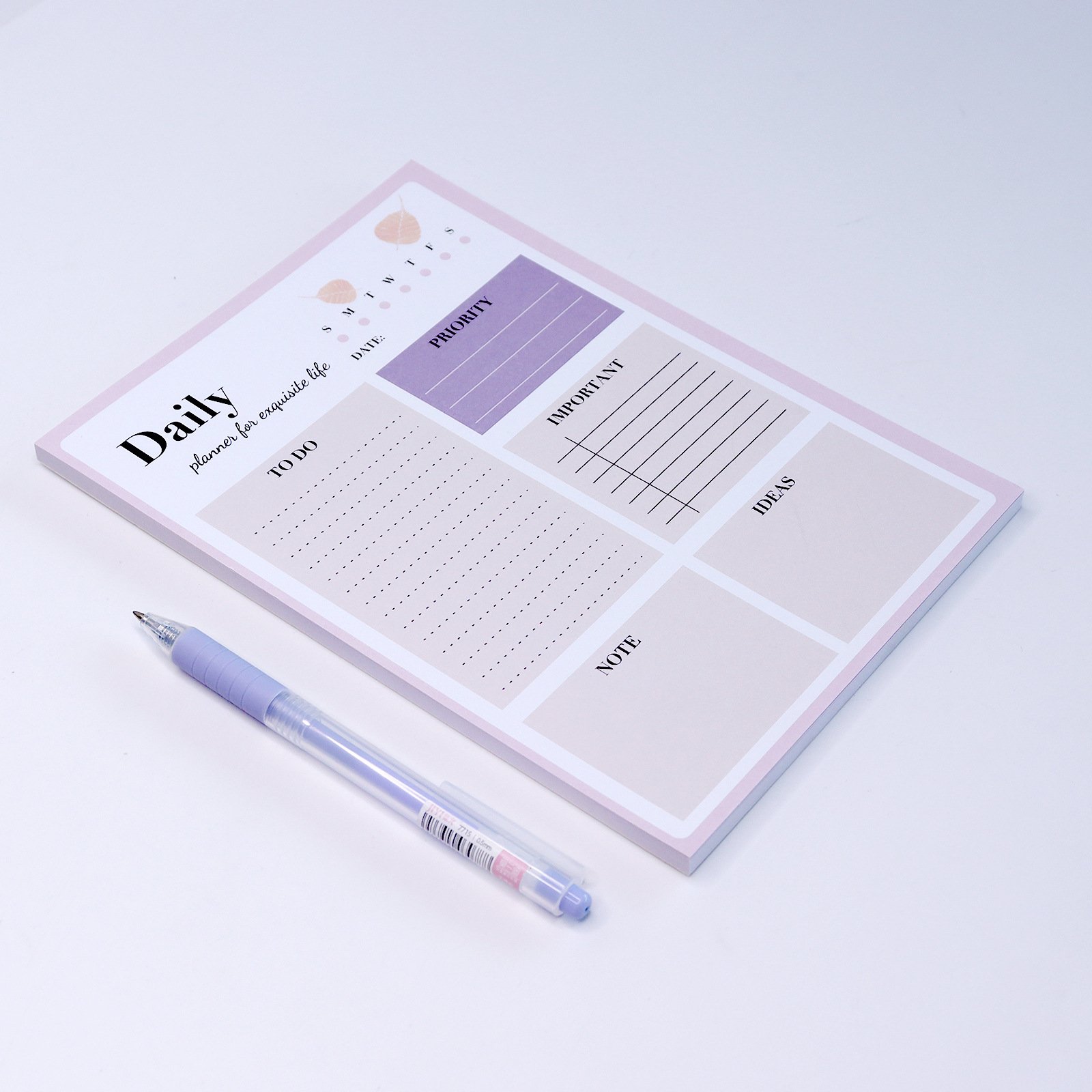 Hot selling wholesale To-do list daily weekly planner rip off undated journal Pad print Notes Memo Pad