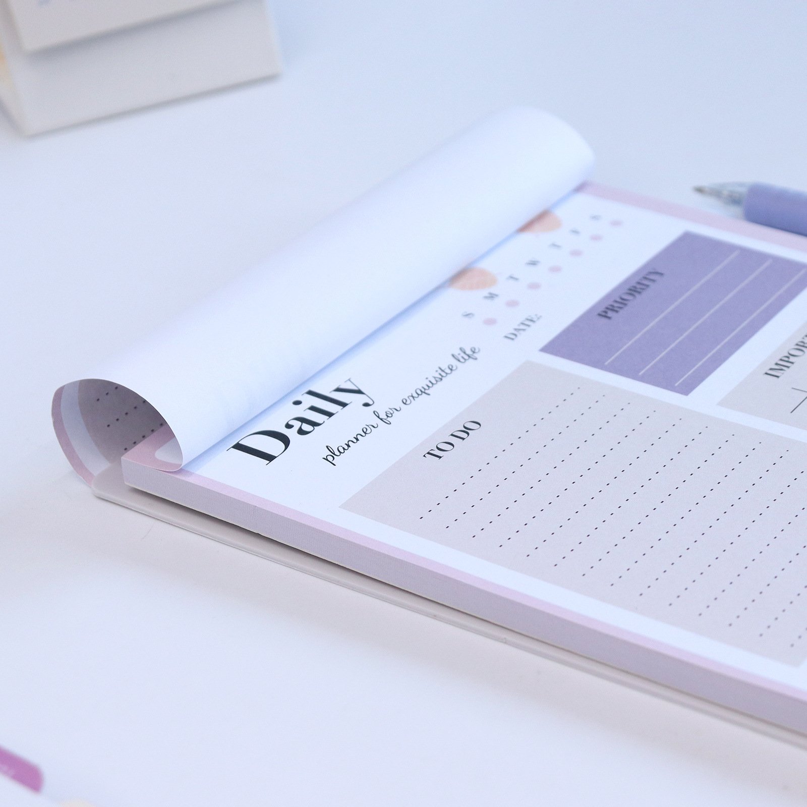 Hot selling wholesale To-do list daily weekly planner rip off undated journal Pad print Notes Memo Pad