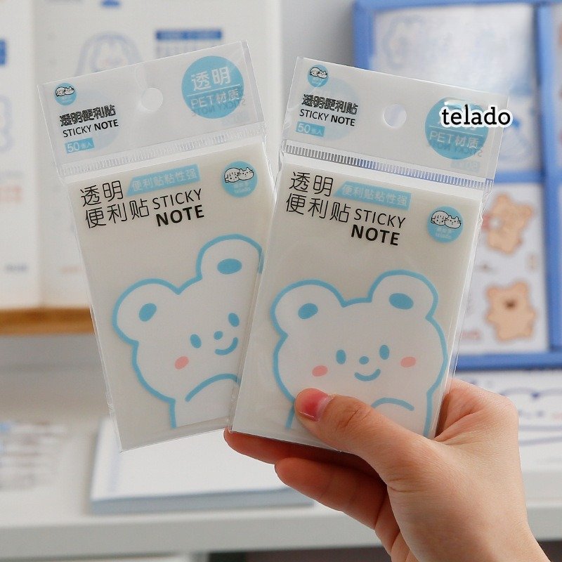 Kawaii PET Transparent Sticky notes Handbook can be pasted with cute girls' stationery sticky notes handbook materials