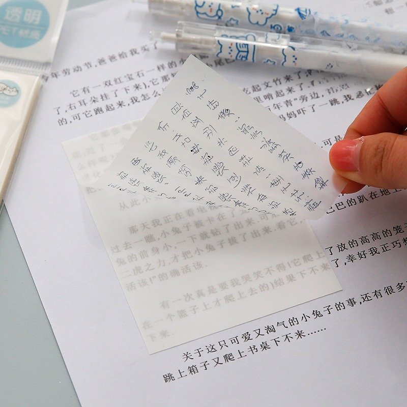 Kawaii PET Transparent Sticky notes Handbook can be pasted with cute girls' stationery sticky notes handbook materials