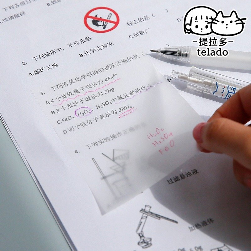 Kawaii PET Transparent Sticky notes Handbook can be pasted with cute girls' stationery sticky notes handbook materials