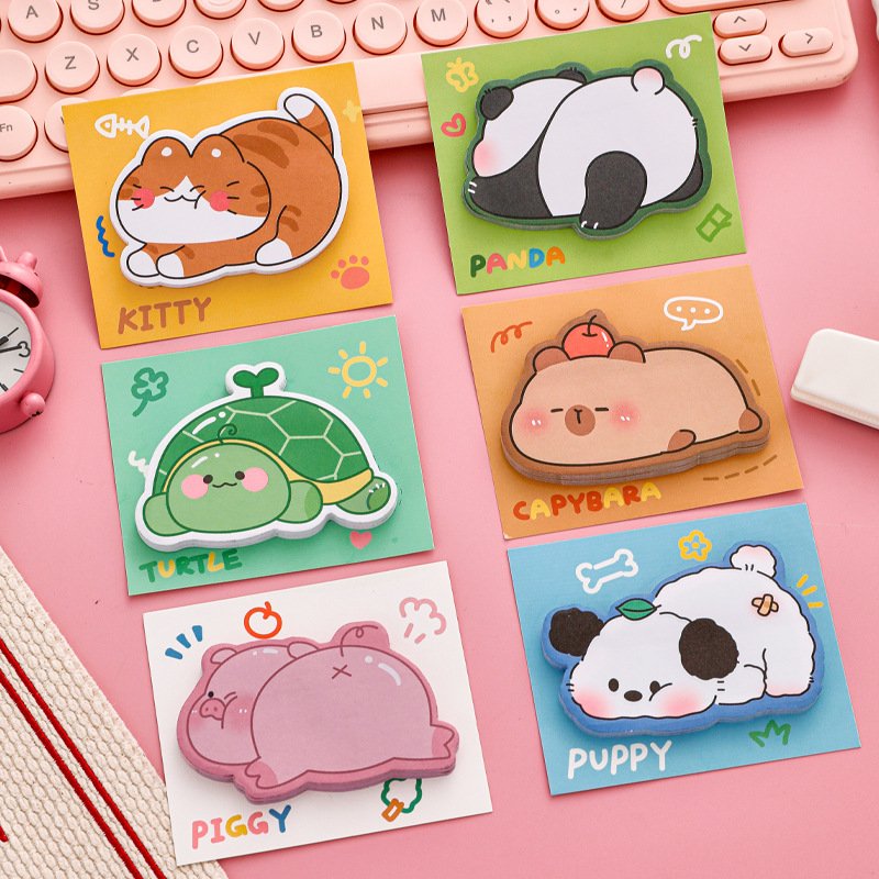 Creative multifunction school cartoon kawaii animal sticky note book for kids