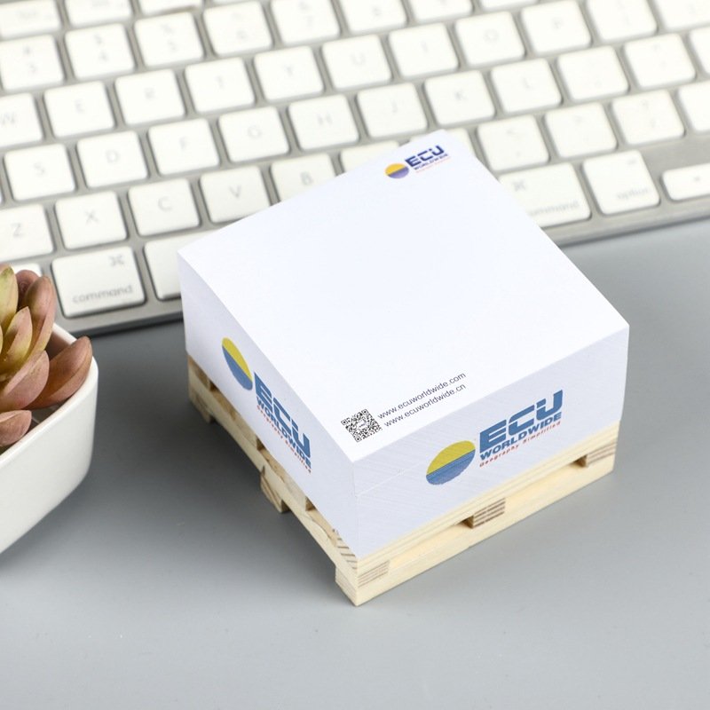 Advertising Paper Sticky Note Cube Custom Logo Office Memo Pad Block Printed On 4 Sides for Promotional Giveaways