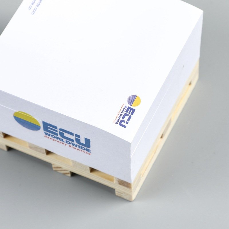 Advertising Paper Sticky Note Cube Custom Logo Office Memo Pad Block Printed On 4 Sides for Promotional Giveaways