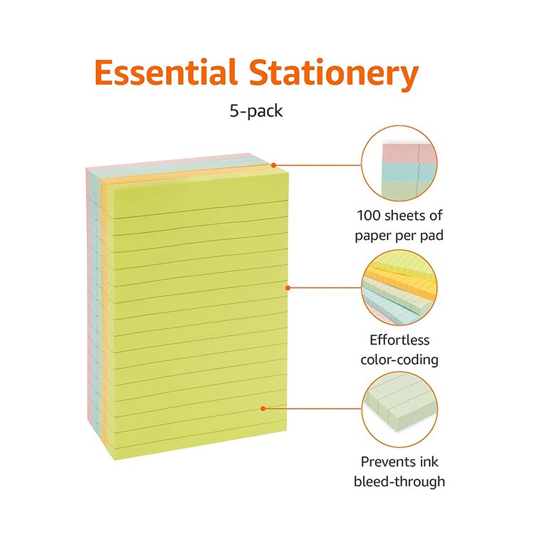 Free sample factory custom Hot sale Durable and convenient paper line bible sticky note pad Annotation Sticky Notes pad for book