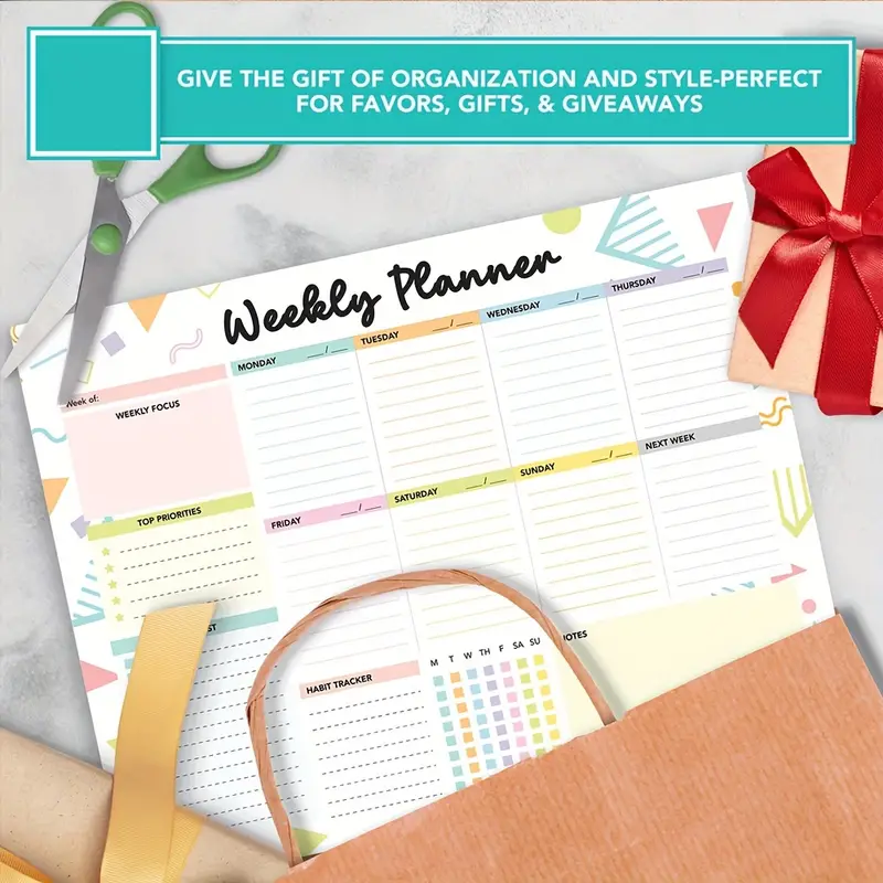 Weekly Planner Pad with 52 Easy Tear-Off Sheets - Perfect for Adults Colorful Daily Planner for Work School Humorous Office Gift