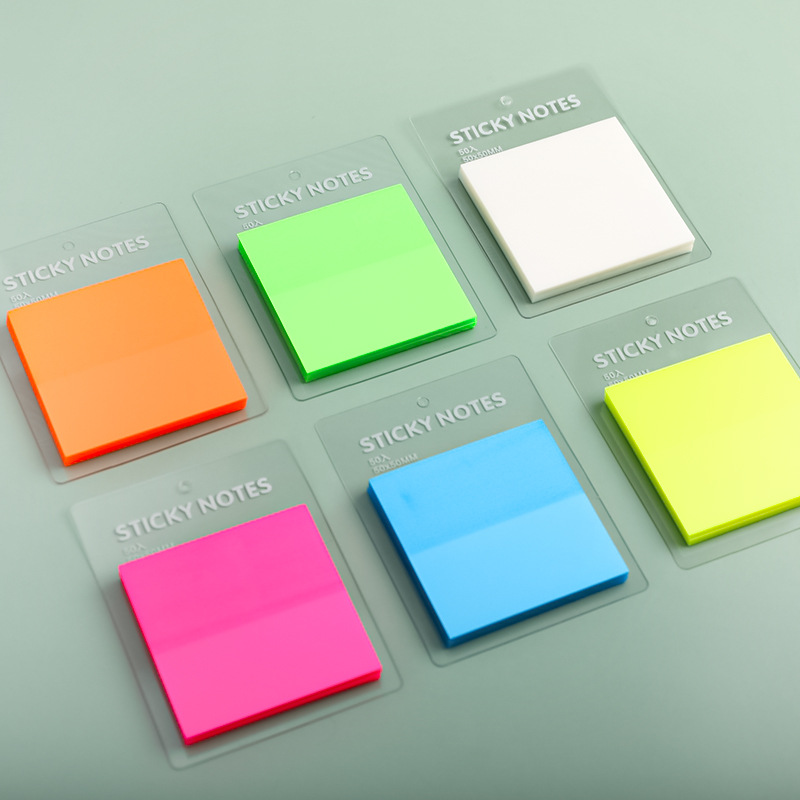 Waterproof Cheap Coloring Custom Sticky Notes Student Adhesive Memo Pad Printing PET Transparent Sticky Notes