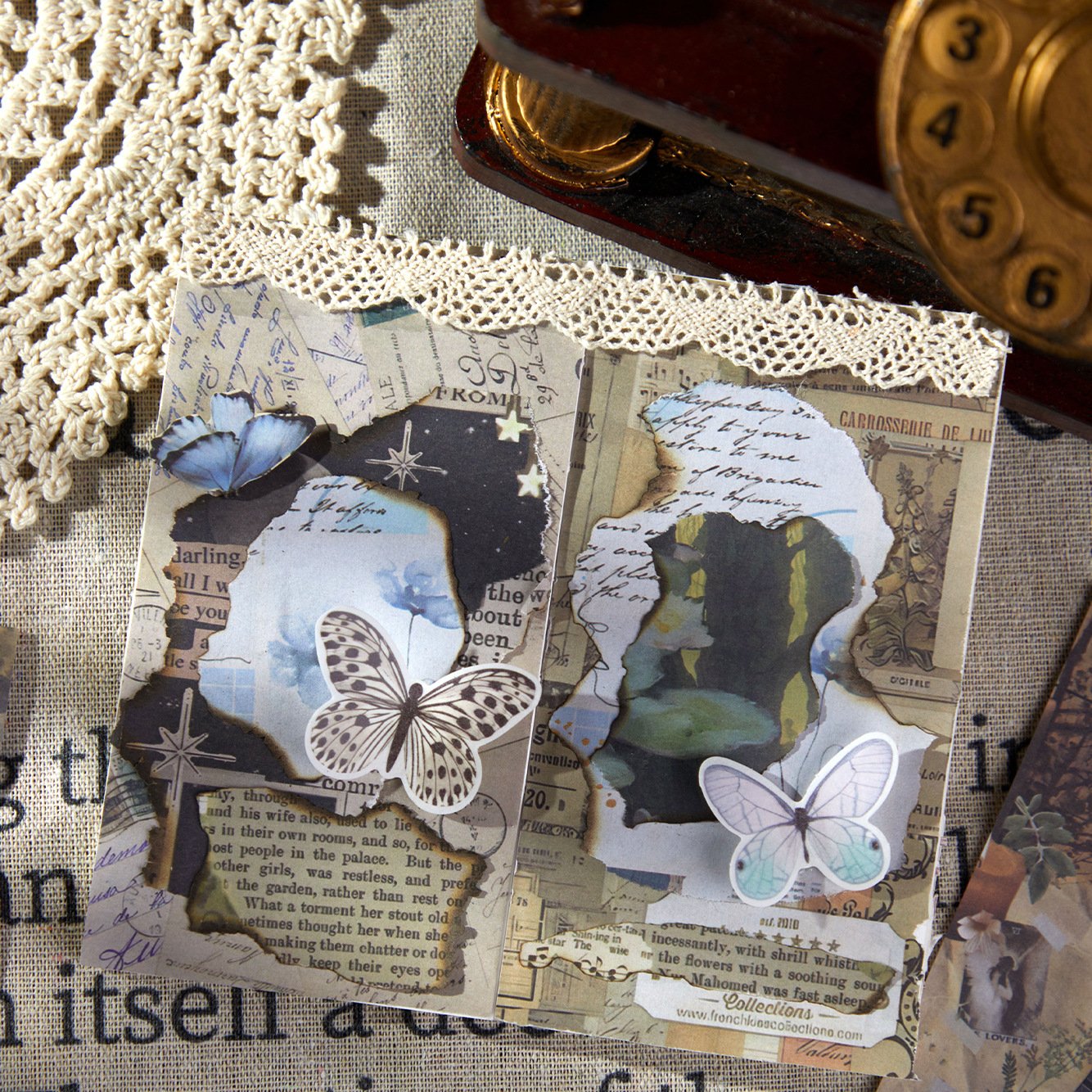 100pcs/pack Material Paper Troubadour Series Vintage Handbook Decoration Collage Base Material