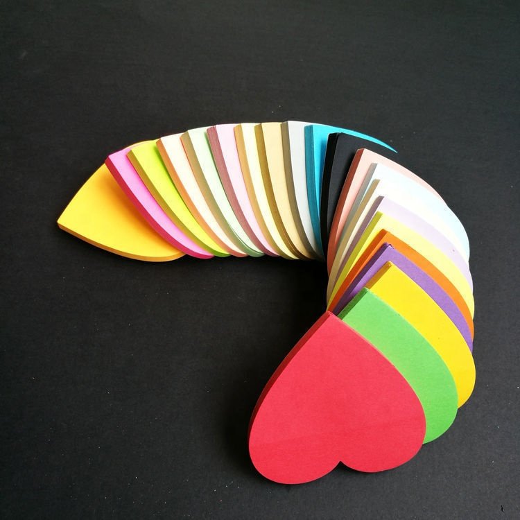 Custom kawaii Heart Shape creative eco friendly Colorful stationery set Self-adhesive sticky notes