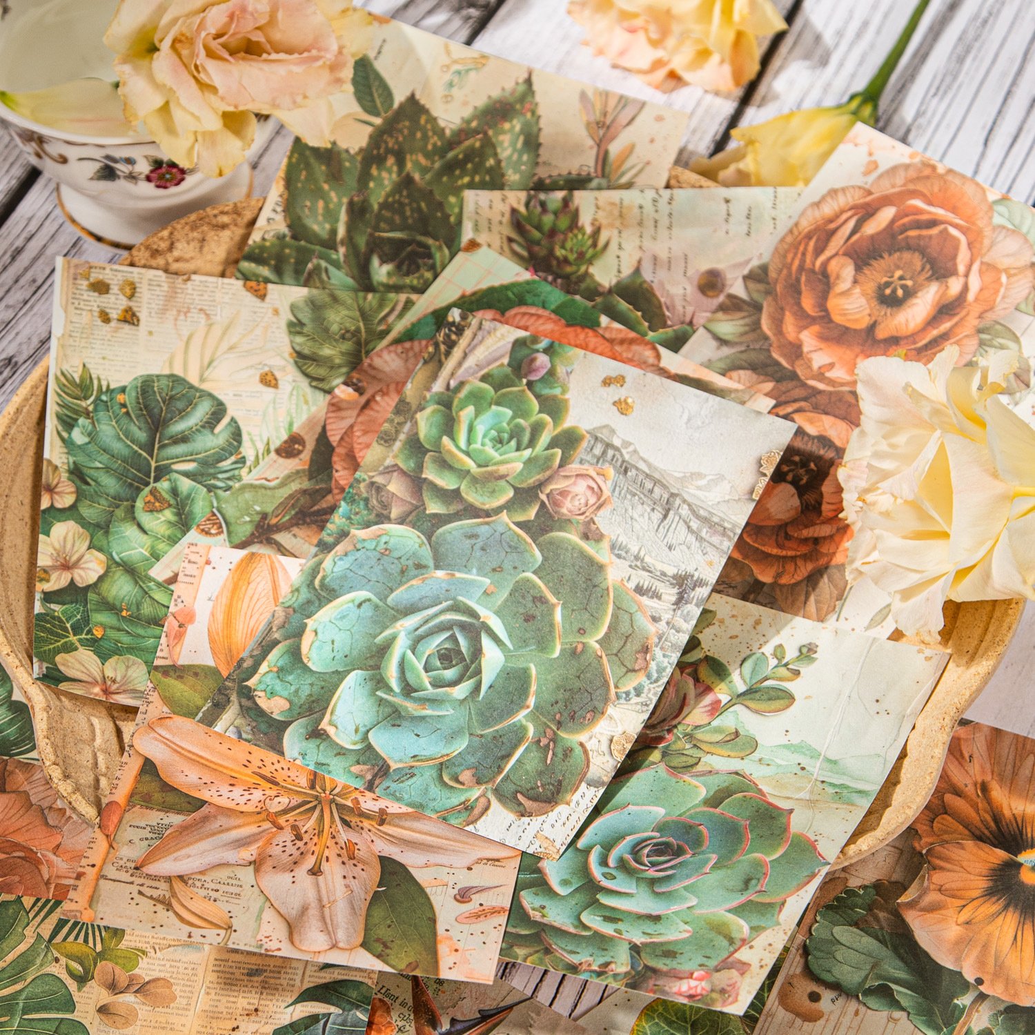 30pcs/pack Material Paper Garden Past Series Plant Theme Handbook Material