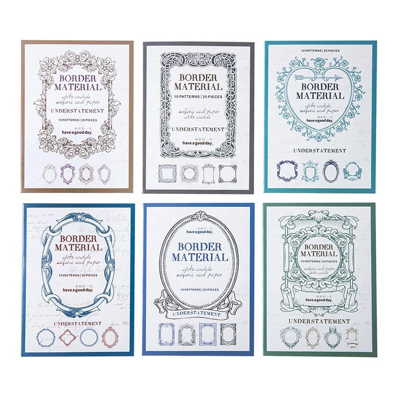 20pcs/pack Dual-material light vintage border material Lightly described paper DIY series 6 choose 20 into