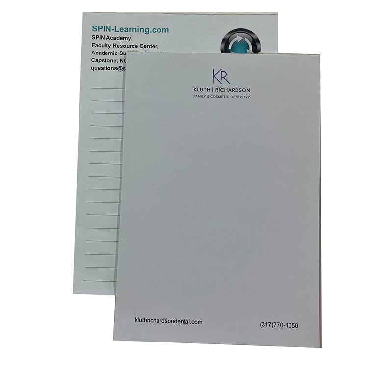 custom printing writeing note pad